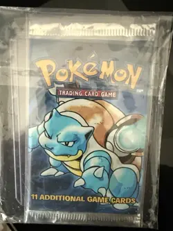 Pokemon Base Set Booster Pack Blastoise Artwork Sealed Wizards 11 Cards English - Image 1