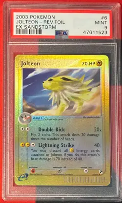 2003 POKEMON EX SANDSTORM #6 JOLTEON-REVERSE FOIL PSA 9 - Image 1