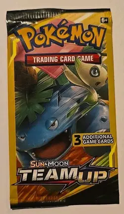 Pokemon Team Up Booster Pack (3 Card Mini Pack) - Sealed - Venasaur/Celebi Art - Image 1