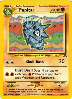 Pokemon TCG Pupitar 45/75 Uncommon Regular Neo Discovery Unlimited LP - Image 1