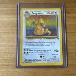Pokemon Dragonite CLEAN / NEAR MINT 4/62 Fossil Holo Rare Unlimited English 1999 - Image 1