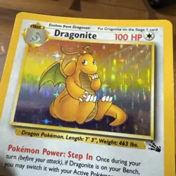 Pokemon Dragonite CLEAN / NEAR MINT 4/62 Fossil Holo Rare Unlimited English 1999 - Image 3