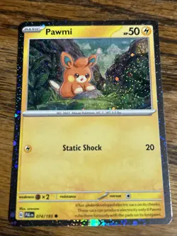Pawmi 074/193 S&V Paldea Evolved Cosmos Holo Pokemon Trading TCG 2023 NM - Image 1