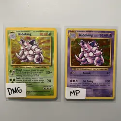 Pokemon TCG Nidoking Holo Rare Card Lot Of 2 (Moderately Played And Damaged) - Image 1
