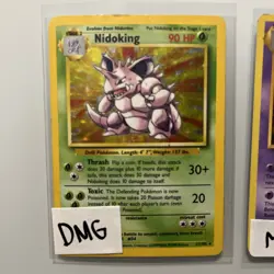 Pokemon TCG Nidoking Holo Rare Card Lot Of 2 (Moderately Played And Damaged) - Image 5
