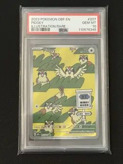 2023 POKEMON OBF EN-OBSIDIAN FLAMES #207 PIDGEY ILLUSTRATION RARE💥💥💥 - PSA 10 - Image 1