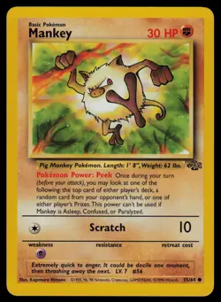 Mankey 55/64 Jungle Common Pokemon TCG NM - Image 1