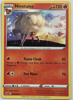 Ninetales 023/202 Rare Sword & Shield Pokemon Near Mint - Image 1