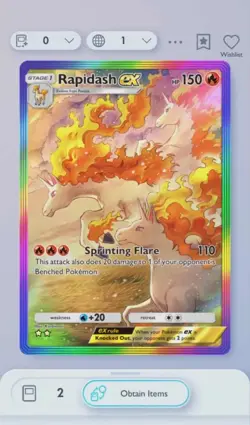 [English] Rapidash EX | Full Art | 2 Star ⭐⭐ | Pokemon TCG Pocket Trade - Image 1