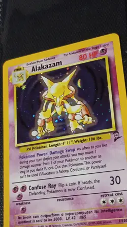 Pokemon TCG Alakazam Holo Rare 001/130 Base Set 2 80 HP Stage 2 English - Image 2