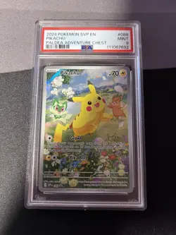 Pokemon Paldea Adventure Chest Pikachu SVP 088 Psa 9 - Image 1