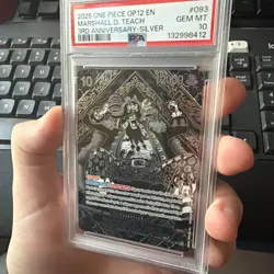 2025 ONE PIECE OP12-LEGACY OF THE MASTER 3RD ANV-SILVER MARSHALL D. TEACH PSA 10 - Image 3
