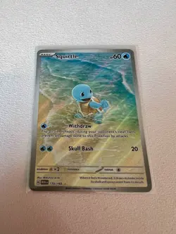 Pokemon 151 TCG Squirtle 170/165 Scarlet Violet Holo Card Illustration Rare En - Image 1