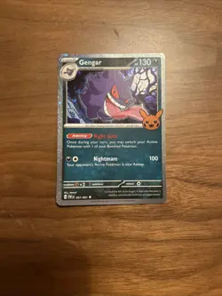 Gengar Cosmos Holo 057/091 Trick or Trade BOOster Card 2024 Rare Halloween Stamp - Image 1