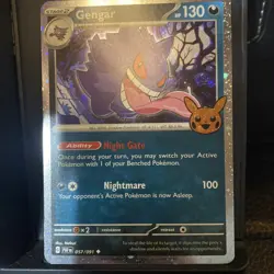 Pokemon Gengar (Cosmos Holo) 057/091 Trick or Trade Booster 2024 TCG Foil Card - Image 2