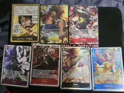 One Piece TCG op 15 lot luffy sec, gold don 4 Sr and 1 alt - Image 1