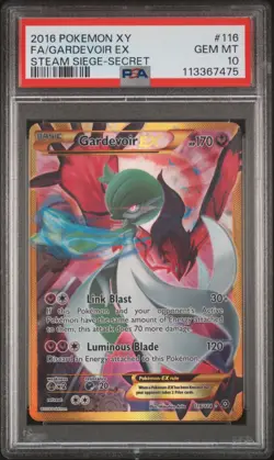 2016 POKEMON XY STEAM SIEGE SECRET #116 FULL ART/GARDEVOIR EX PSA 10 - Image 1