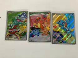 Pokemon First Partner Illustration Collection Promo Cards Kanto Starters - Image 1