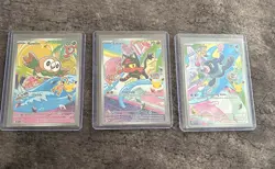 Rowlet, Litten & Popplio First Partner Illustration Collection Promo Set Pokemon - Image 1