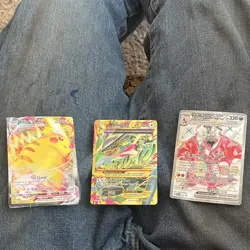 Nintendo Pokemon TCG Pikachu Charizard Rayquaza Holo Card Lot 3 Cards - Image 4