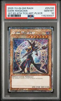 Dark Magician 8th Art Platinum Secret Rare Card RA04-EN106 PSA 10 - Image 1