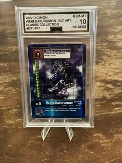 DIGIMON CARD GAME WEREGARURUMON EX1-017 Graded AGS 10 Gem Mint Grading - Image 3