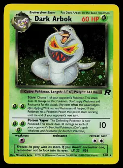Pokemon Card - Dark Arbok Team Rocket 2/82 Holo Rare - Image 1