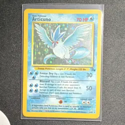 Pokemon Articuno Holo Rare 70HP Fossil 2/62 English 1999 Card - Image 1