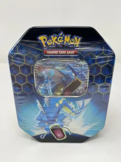 Pokemon TCG Hidden Fates Gyarados GX Tin Sealed NEW Collectible Card Game - Image 1