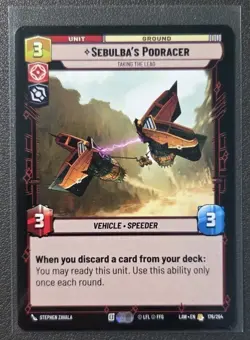 Star Wars Unlimited Sebulba's Podracer - LAW 176/264 RARE Card - Lawless Time - Image 1