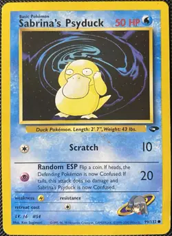 Sabrina's Psyduck 99/132 Gym Challenge Regular *DAMAGED* Pokemon Card - Image 1