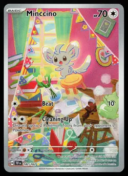 Minccino 182/162 Holo Illustration Rare Temporal Forces Pokemon Card - Image 1