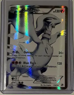 Reshiram Full Art Holo Ultra Rare 113/114 Black & White Pokemon TCG Card English - Image 1
