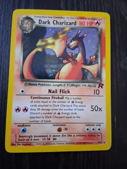 Pokemon TCG Dark Charizard 4/82 Holo Rare Card Team Rocket - Image 1