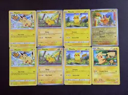 Pokemon Pikachu Lot (8 Cards) Mixed Sets Holo & Non-Holo Near Mint ARTWORK LOT - Image 1