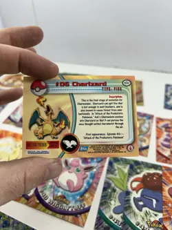 Topps Pokemon Cards Lot of 50 w/ Charizard Foil TV Animation Series 1 Blue Logo - Image 3