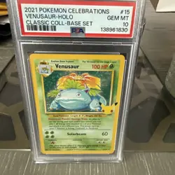 Pokemon TCG Venusaur Holo Rare Card Classic Celebrations Edition 15/102 PSA 10 - Image 1