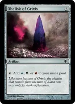 1 x Obelisk of Grixis - Foil - Shards of Alara - Moderate Play - MTG - Image 1