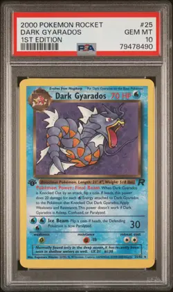 2000 POKEMON ROCKET DARK GYARADOS #25 1ST EDITION PSA 10 - Image 1