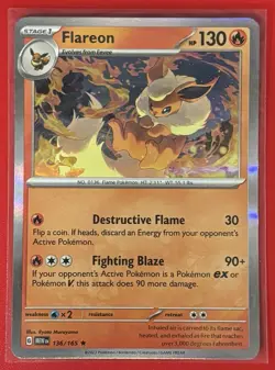 Flareon 136/165 Pokemon Sv: Scarlet & Violet 151 Holo Card - Image 1