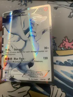 Pokemon Reshiram #113/114 Full Art Ultra Rare Holo Black White MP - Image 5