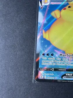 Pokemon TCG 2021 Surfing Pikachu VMAX Celebrations Holo Ultra Rare Card 009/025 - Image 4