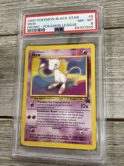 Graded PSA 8 2000 Pokemon Black Star - Mew - Promo Pokemon League - Image 1