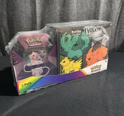 Pokemon TCG Costco Bundle Evolving Skies ETB & Mew V Tin Sealed 2-Pack - Image 1