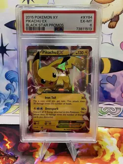 Pokemon Pikachu EX XY Black Star Holo Promo XY84 PSA 6 - Image 4
