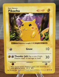 Pokemon Pikachu Base Set 58/102 - Shadowless Red Cheeks - Near Mint NM - Image 1