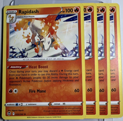 Pokemon - 4X Rapidash 022/195 - Non Holo Rare - Silver Tempest - Playset - NM/M - Image 1