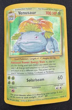 Pokemon Venusaur Holo Rare Base Set Holo 15/102 (Heavily Damaged) Water Damage - Image 1