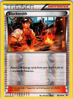Blacksmith 88/106 XY - Flashfire Pokemon LP Reverse Holo - Image 1