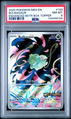 2025 POKEMON MEG EN-MEGA EVOLUTION ENHANCED BOOSTER BOX TOPPER BULBASAUR PSA 8 - Image 1